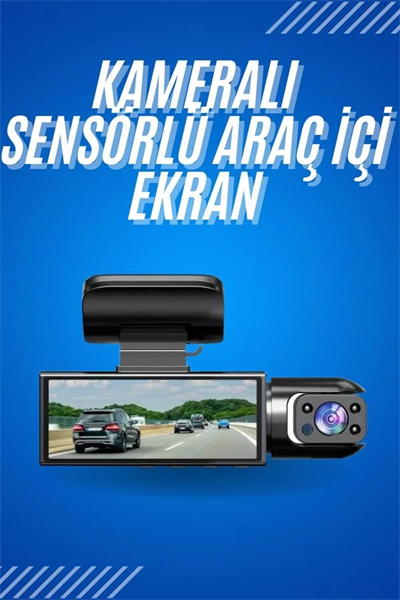 Araç İçi Full Hd Kamera Ön ve Arka Kameralı Ekranlı Araç Kamerası