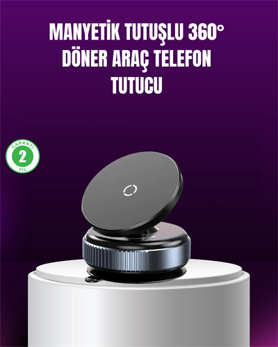 Araç İçi Manyetik Telefon Tutucu 360° Döner Vakumlu Stand