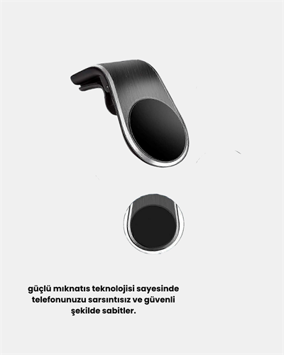 Araç İçi Manyetik Telefon Tutucu Güçlü Klipsli ve 360 Derece Ayarlanabilir