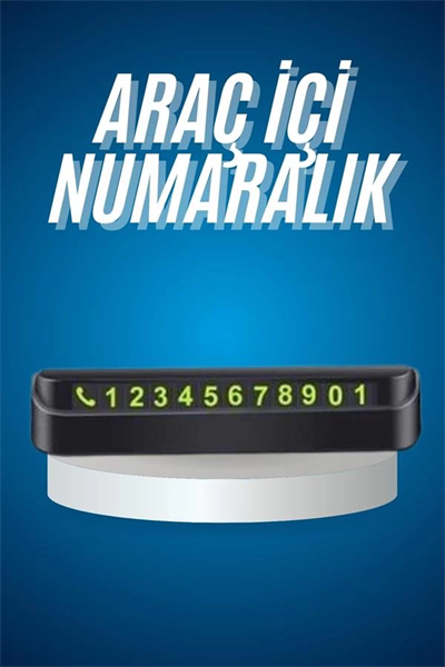 Araç İçi Numaratör Numaralık Oto Cam Kartı Fosforlu Numaratör