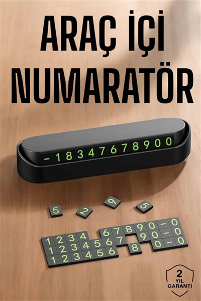 Araç İçi Numaratör Numaralık Torpido Üstü Açılır Kapanır Telefon Numarası Bırakma