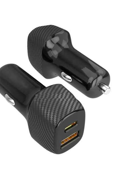 Araç İçi Şarj Cihazı 38W Güç Kapasiteli Type-C Girişli Araba Çakmaklık