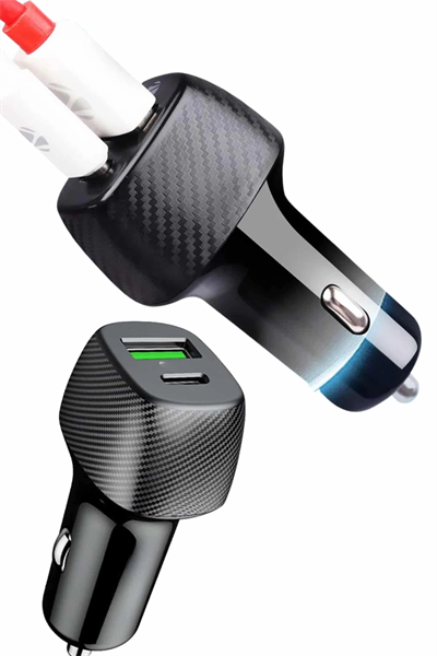 Araç İçi Şarj Cihazı 38W Güç Kapasiteli Type-C Girişli Araba Çakmaklık