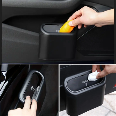 Araç İçi Takılarak Sabitlenebilen Mini Kapaklı Çöp Kovası