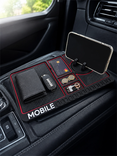 Araç İçi Telefon Standlı Kaydırmaz Silikon Organizer Mat Konsol Düzenleyici
