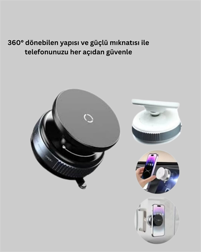 Araç İçi Telefon Tutucu Güçlü Manyetik Vakumlu Model