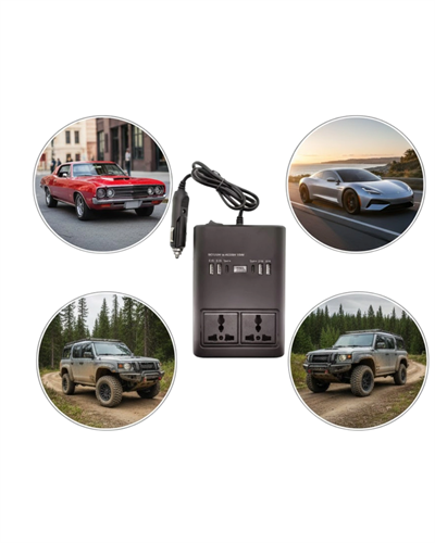 Araç İçin 12V 24V Güç Dönüştürücü 220V Priz ve USB Portlu