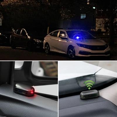 Araç İçin Caydırıcı Solar Enerji İle Şarj Olan  Güçlü Yapışkanlı Işıklı Plastik Mini Sahte Alarm (3936)
