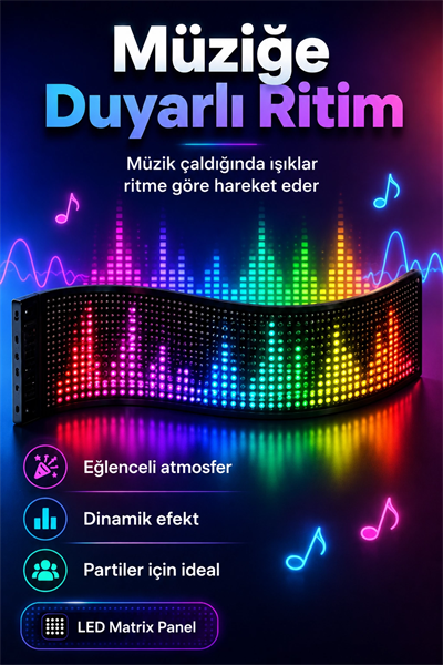 Araç Mağaza Ve Vitrin İçin Renkli LED Kayan Yazı Paneli Kumandalı Ekran