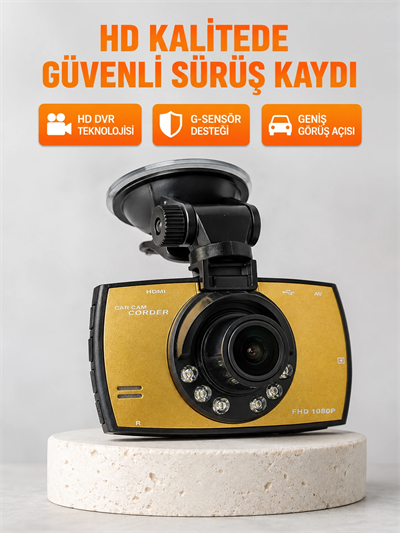 Araç Ön Kamera Full HD Kayıt ve G Sensor Özellikli