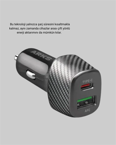 Araç Tipi Hızlı Şarj Adaptörü Type-C PD USB Çift Port Kompakt