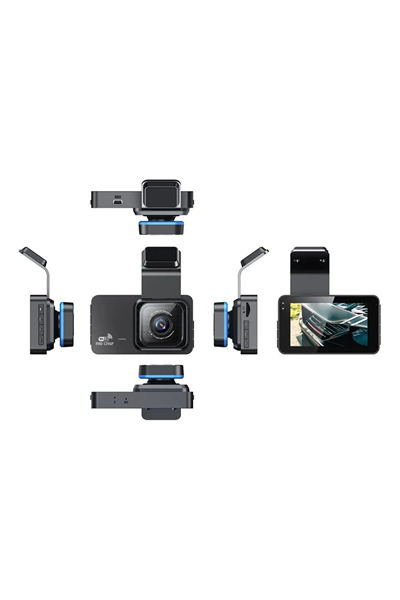Araç içi çift lens wifi dash cam 1080P gece görüşlü çarpışma algılamalı video kamera