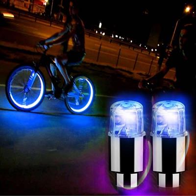 Araç ve Bisiklet İçin 2’li Mavi LED Hava Valfi Işık Kapakları–Gece Parlayan Lastik Lambası Sibop Kapağı (3936)