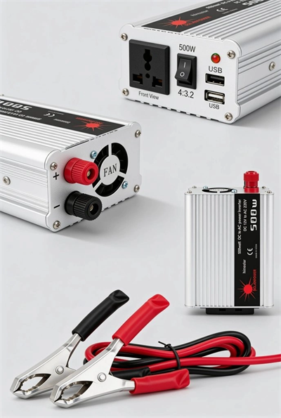 Araç ve Karavan İçin 500W 12V DC 220V AC USB Çıkışlı Fanlı İnverter Akü Güç Dönüştürücü