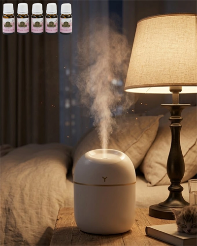 Araç ve Ofis İçin Mini Nemlendirici 5 Esans Hediyeli USB LED Işıklı Buhar Makinesi