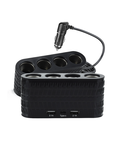 Araçlar İçin 4’lü Çakmak Çoklayıcı Type C USB ve Koruma Sistemli