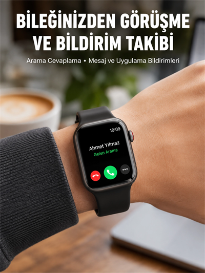 Arama Cevaplayabilen Akıllı Saat Bluetooth Bağlantılı Sosyal Medya Girişli Yeni Nesil