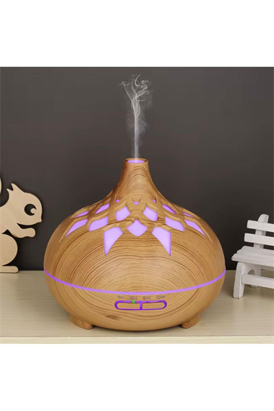 Aroma Difüzör Gece Işığı 7 Led DESENLİ Nemlendirici Kumandalı Buhar Makinesi 550 ml