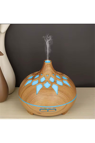 Aroma Difüzör Gece Işığı 7 Led DESENLİ Nemlendirici Kumandalı Buhar Makinesi 550 ml