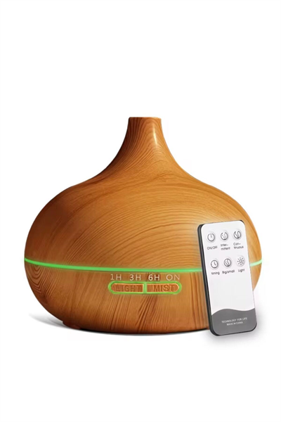 Aroma Difüzör Gece Işığı 7 Led Nemlendirici Kumandalı 550 ml Buhar Makinesi