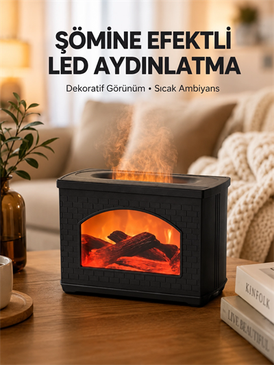 Aromaterapi Destekli Ultrasonik Nemlendirici USB Bağlantılı Sessiz Model