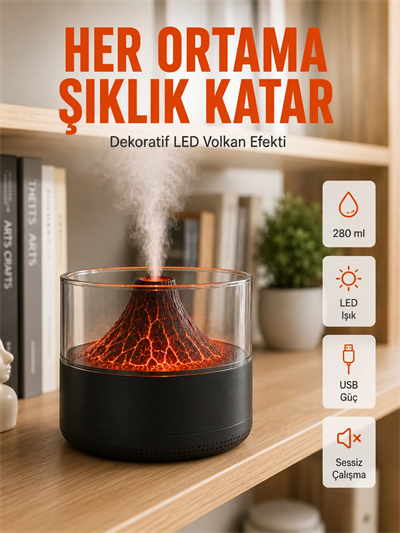 Aromaterapi Difüzörlü Sessiz Çalışan Hava Nemlendirici