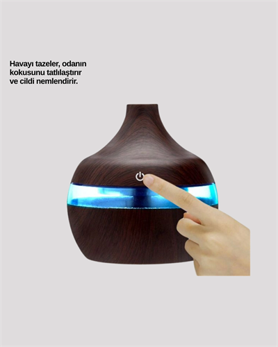 Aromaterapi Uyumlu 300 ml LED Işıklı Oda Kokusu Difüzörü