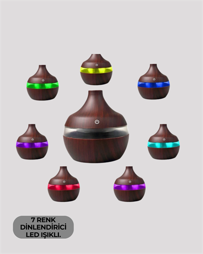 Aromaterapi Uyumlu 300 ml LED Işıklı Oda Kokusu Difüzörü