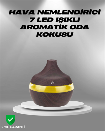Aromaterapi Uyumlu 300 ml LED Işıklı Oda Kokusu Difüzörü