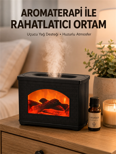 Aromaterapi Uyumlu Ultrasonik Oda Nemlendirici Ayarlanabilir Sis Çıkışlı