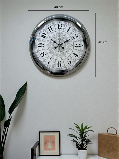 Asil Motif Krom 40 Cm Metal Duvar Saati