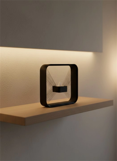 Askılı Kare Mumluk Duvar Dekoru Loş Salon ve Modern Mekanlar