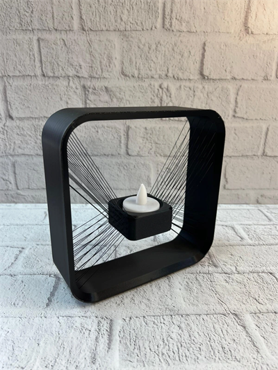 Askılı Kare Mumluk Duvar Dekoru Loş Salon ve Modern Mekanlar