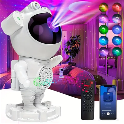 Astronot Gece Lambası Projektör Bluetooth Hoparlör Uzaktan Kumandalı Bx40