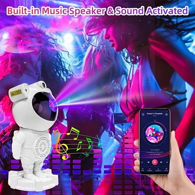 Astronot Gece Lambası Projektör Bluetooth Hoparlör Uzaktan Kumandalı (3936)