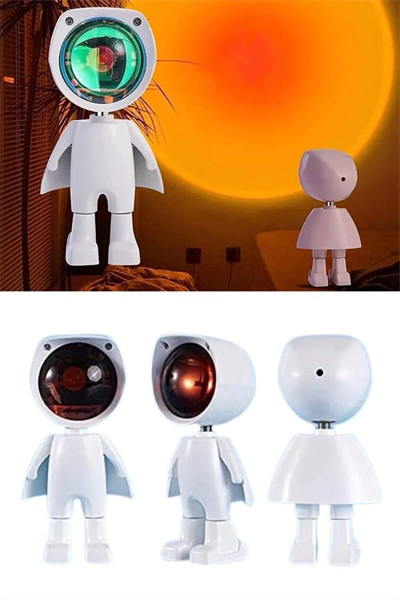 Astronot Işık Projektörü Gökkuşağı Projeksiyon Gece Lambası Hediyelik