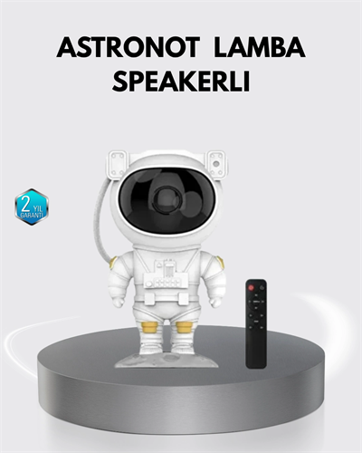 Astronot Şekilli Galaxy Projeksiyon Lambası Nebula Efektli Dekoratif Lamba