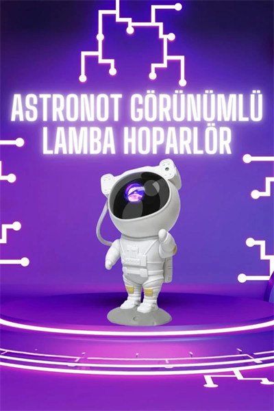 Astronot Şeklinde Bluetooth Hoparlör Gökyüzü Kumandalı Aydınlatma Lamba