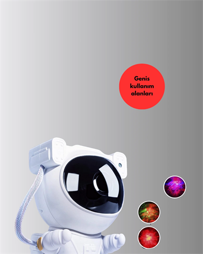 Astronot Yıldız Projeksiyon Lambası 8 Efektli Uzaktan Kumandalı Gece Işığı