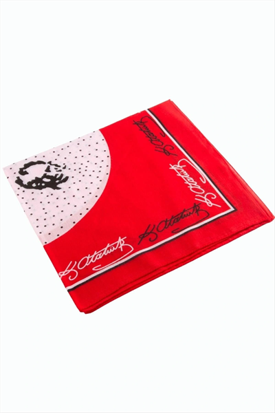 Atatürk İmzalı Desenli Bandana 50*50