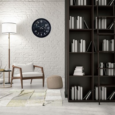 Atatürk Tasarımlı Siyah 36 Cm Premium Duvar Saati