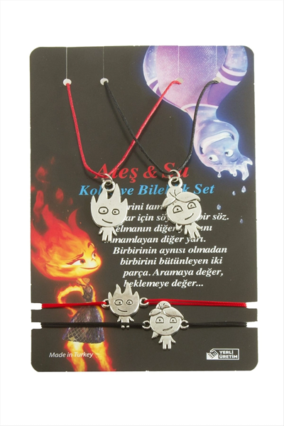 Ateş Su İp Set Kolye