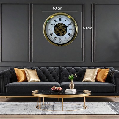 Aurelius Gold 60 Cm Çarklı Duvar Saati