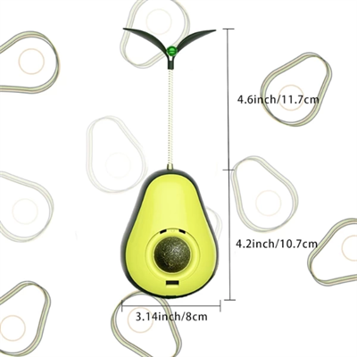 Avokado Şeklinde Kedi Naneli ve Mama Hazneli Kedi Oyuncağı