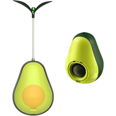 Avokado Şeklinde Kedi Naneli ve Mama Hazneli Kedi Oyuncağı