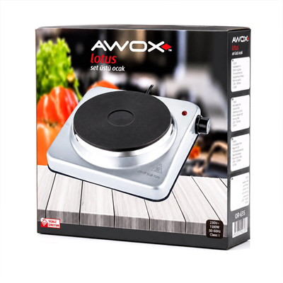 Awox Lotus Tek Gözlü Elektrikli Ocak Plate 185mm.1500w Bx40