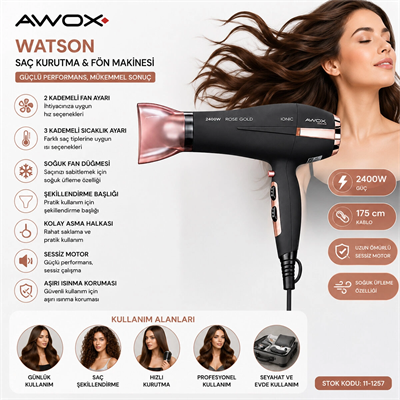 Awox Watson Saç Kurutma - Fön Makinesi 2400w Bx40