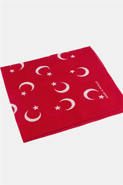 Ay Yıldız Desenli Bandana 50*50
