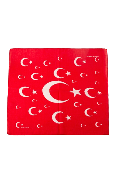 Ay Yıldız Desenli Bandana 50*50