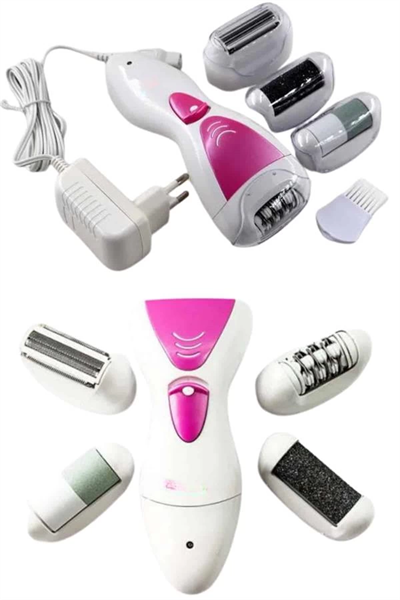 Ayak Törpü Başlıklı Epilatör Aleti 4 Başlıklı Taşınabilir Şarjlı Epilasyon Cihazı